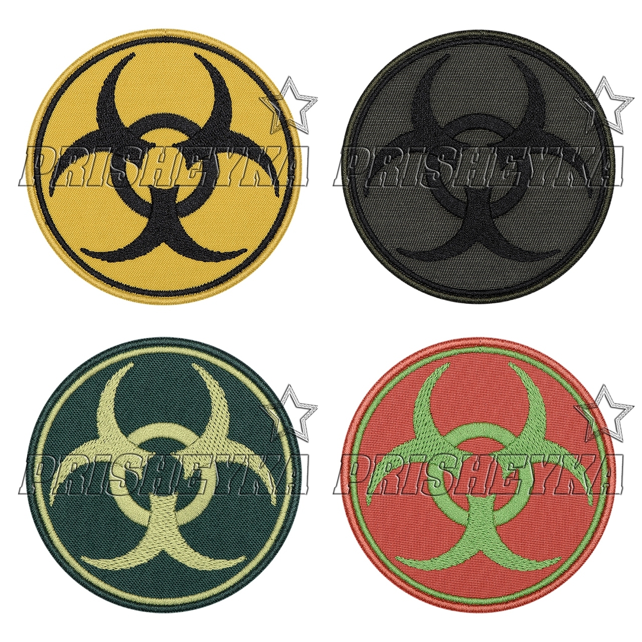 Biohazard знак круглый нашивка вышивка